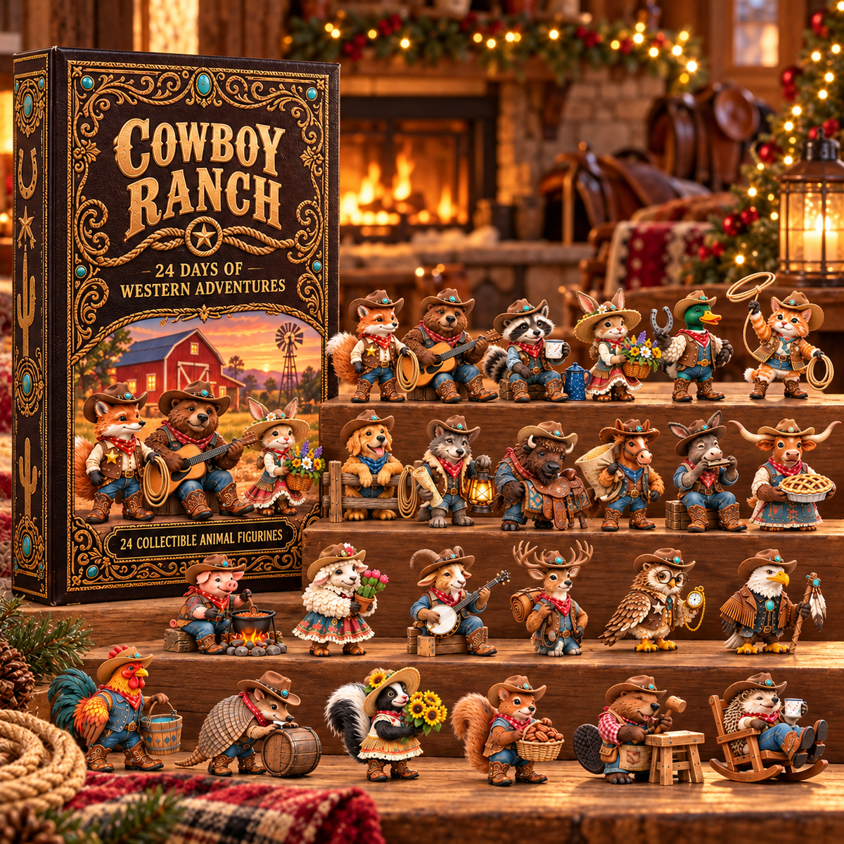 🤠 Cowboy Ranch – 24-Day Animal Cowboy Advent Calendar