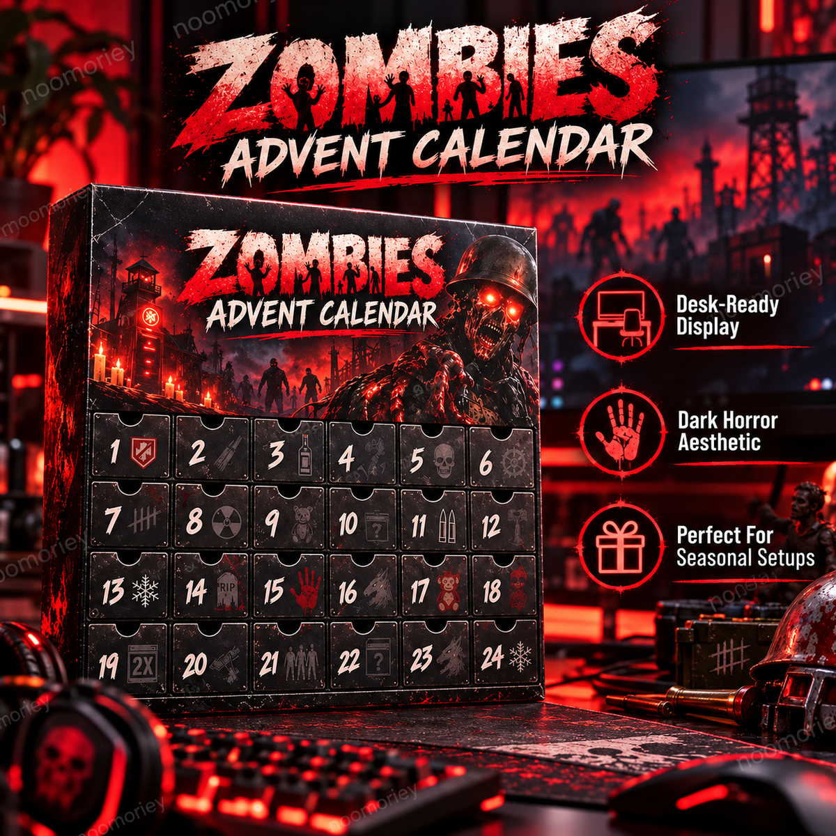 Zombie countdown calendar gift and product detail