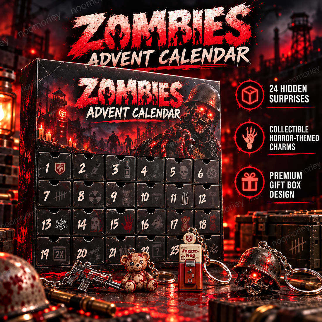 Zombie countdown calendar and horror-themed collectibles
