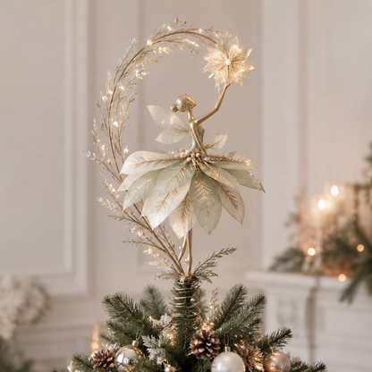 💃🌸Bailarina de Pétalos Estrellados para la Punta del Árbol de Navidad
