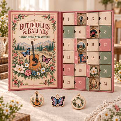 🔥🌸24 Días de Puntadas Festivas – Calendario de Adviento de Adornos Navideños