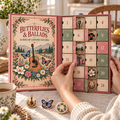 🔥🌸24 Días de Puntadas Festivas – Calendario de Adviento de Adornos Navideños