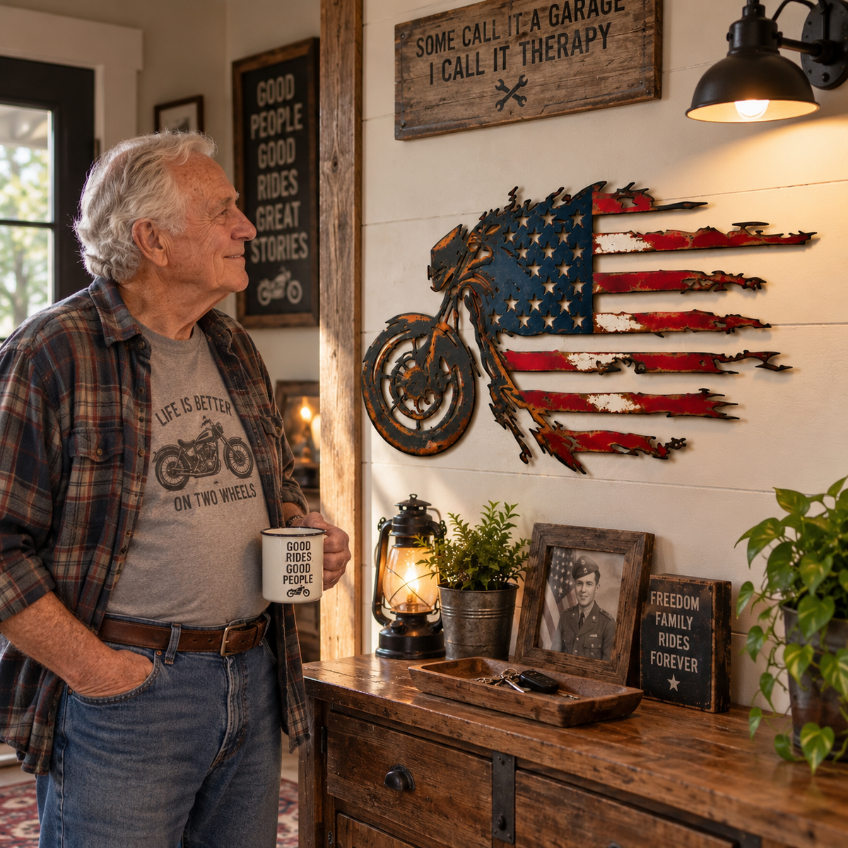 🔥American Pride Motorcycle Metal Wall Art