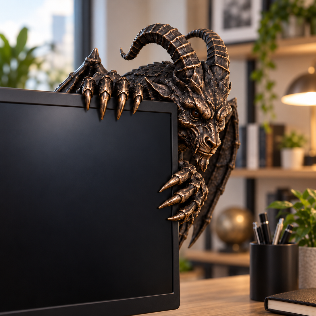 Krampus dark fantasy horned monster monitor decoration