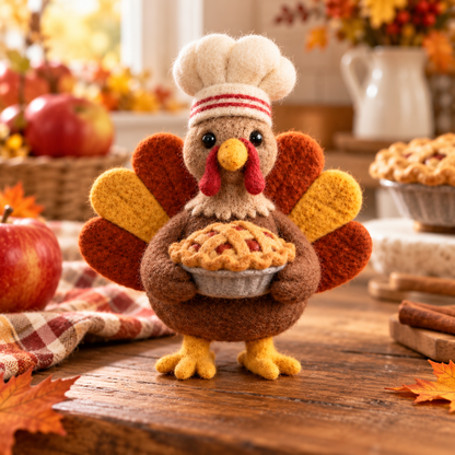 🔥🦃Whimsical Felt Turkey Ornament