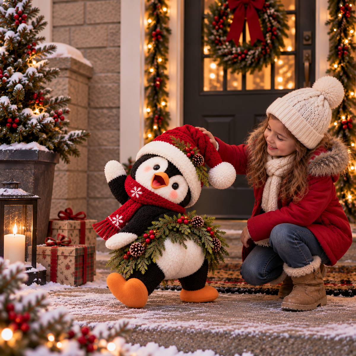 🔥🥰Jolly Waddle™ – Christmas Welcome Penguin Decorations