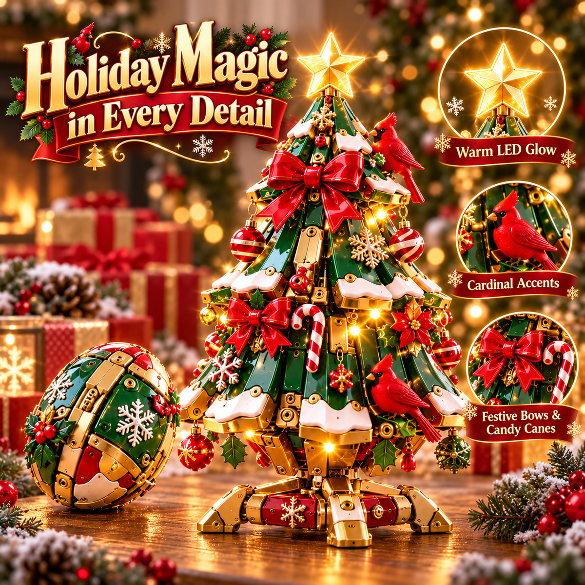 🔥 Egg-to-Christmas Tree™ Magical Transforming Toy – 🎁Cardinal Christmas Tree Holiday Gift
