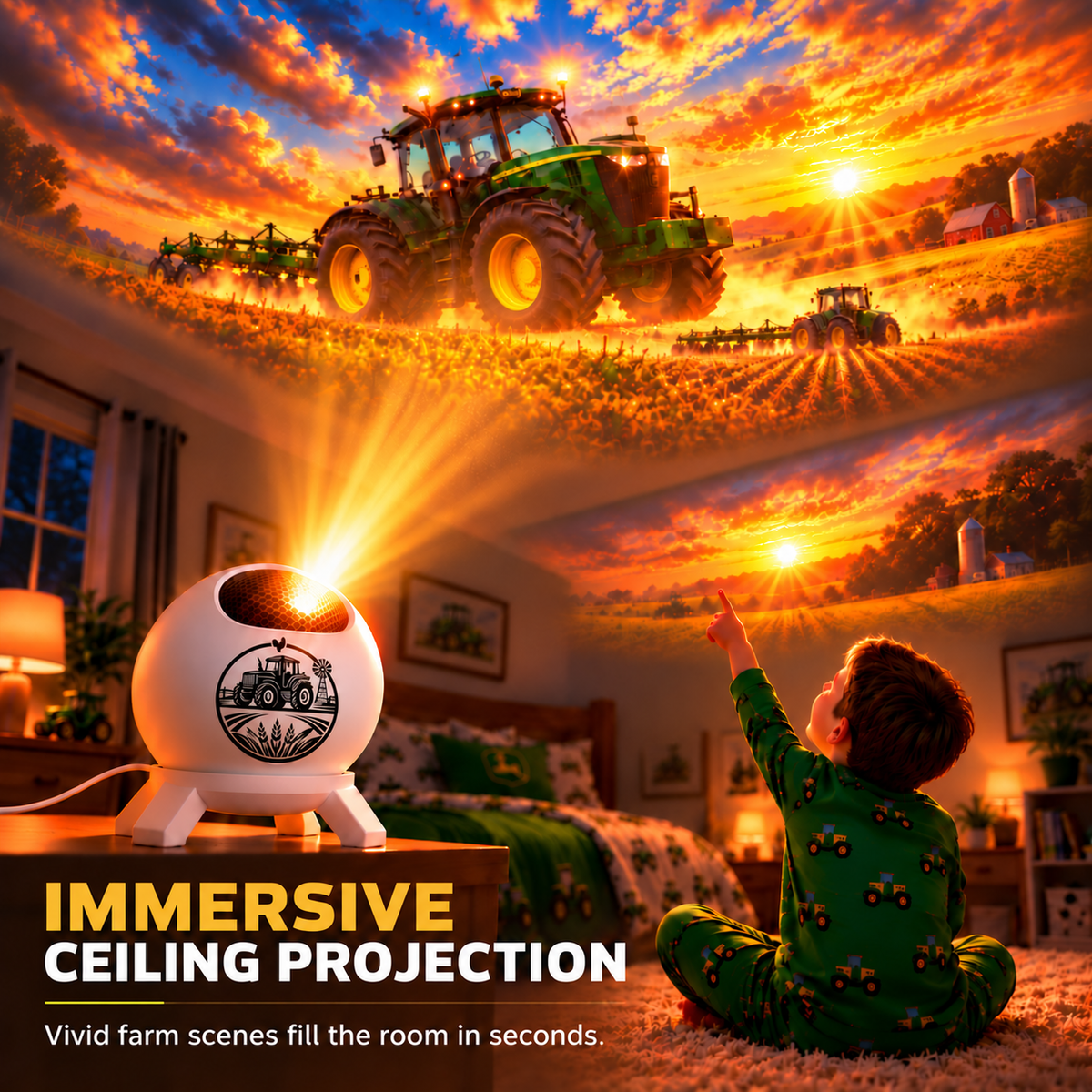 🚜 Tractor Dream Projector -✨Bring the Farm Adventure Home