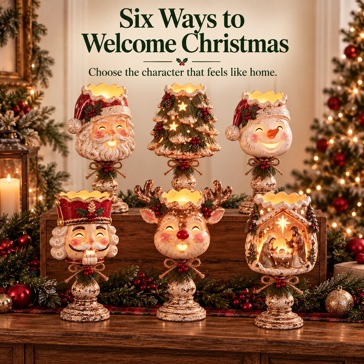 🎄 Christmas Heirloom Glow Candle Holder Collection