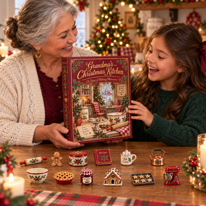🎄Grandma’s Christmas Kitchen – 24-Day Advent Calendar with 24 Miniature Kitchen Collectibles🎁
