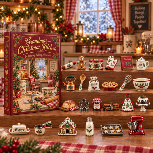 🎄Grandma’s Christmas Kitchen – 24-Day Advent Calendar with 24 Miniature Kitchen Collectibles🎁
