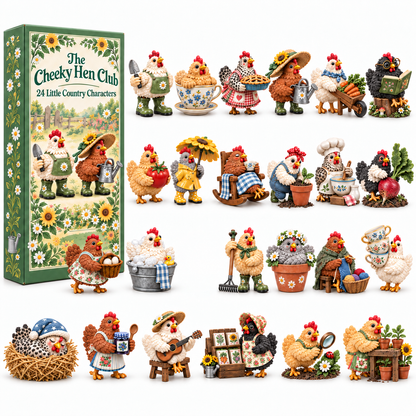 🐔 The Cheeky Hen Club Advent Calendar – 24 Miniature Hen Collectibles 🌼