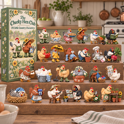 🐔 The Cheeky Hen Club Advent Calendar – 24 Miniature Hen Collectibles 🌼