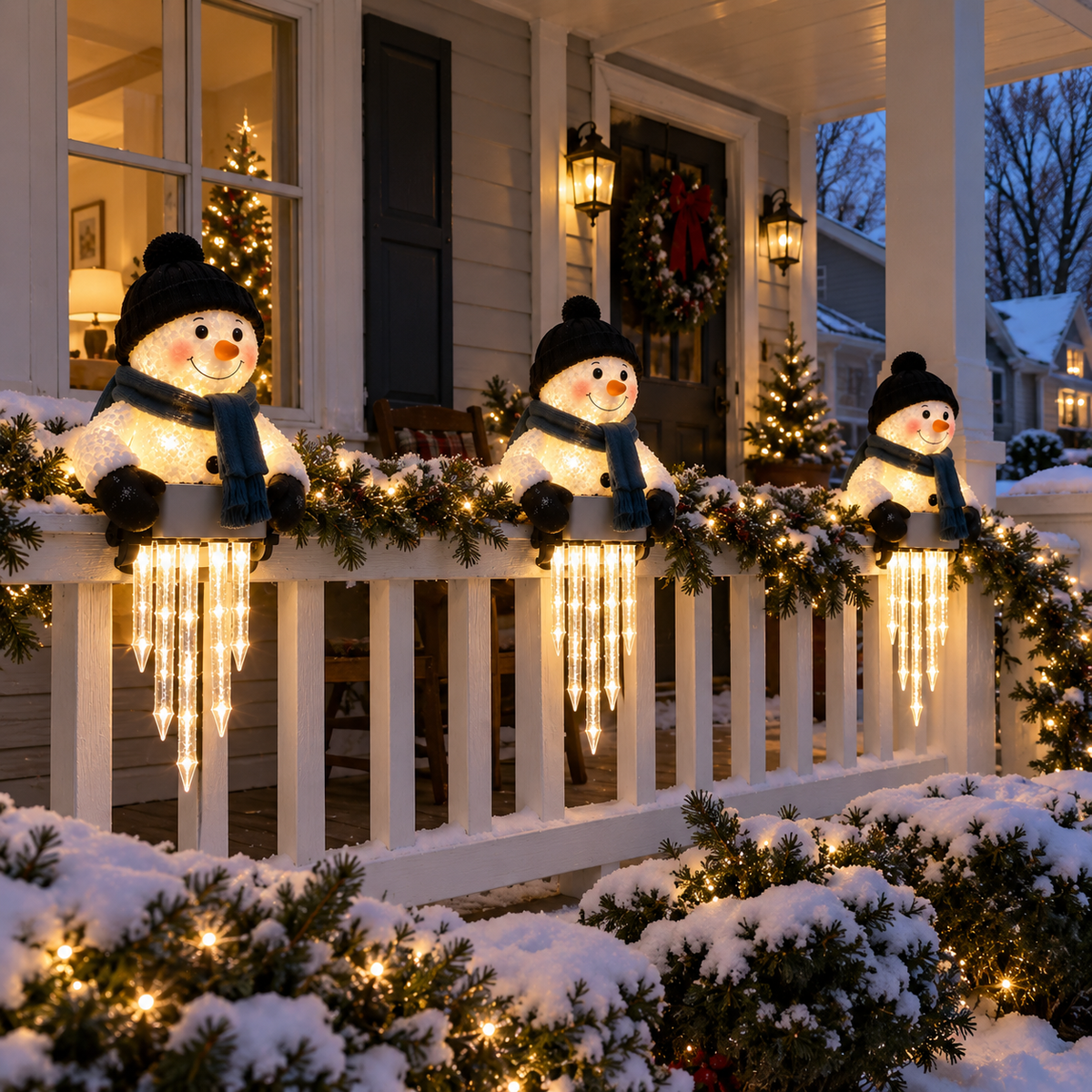 2027 Nestmiro® Christmas Glow Friends Icicle Railing Lights