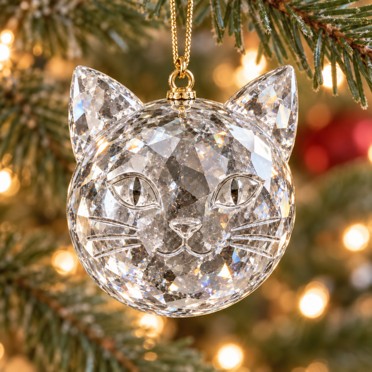 🎄 Gemstone-Inspired Cat Christmas Ornament – A Purr-fect Gift for Cat Lovers 🐱✨