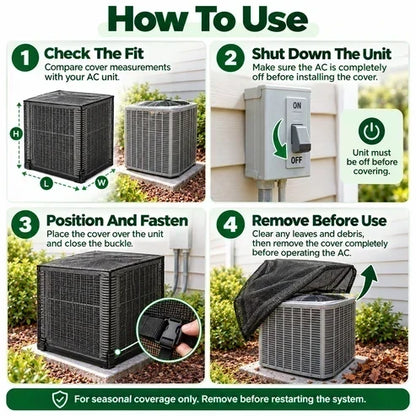 🔥Last Day 50% OFF- ❄️ Heavy-Duty Mesh AC Cover – All-Season Outdoor Protection