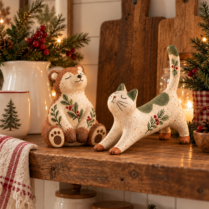 🔥😍Cozy Woodland Christmas Figurines