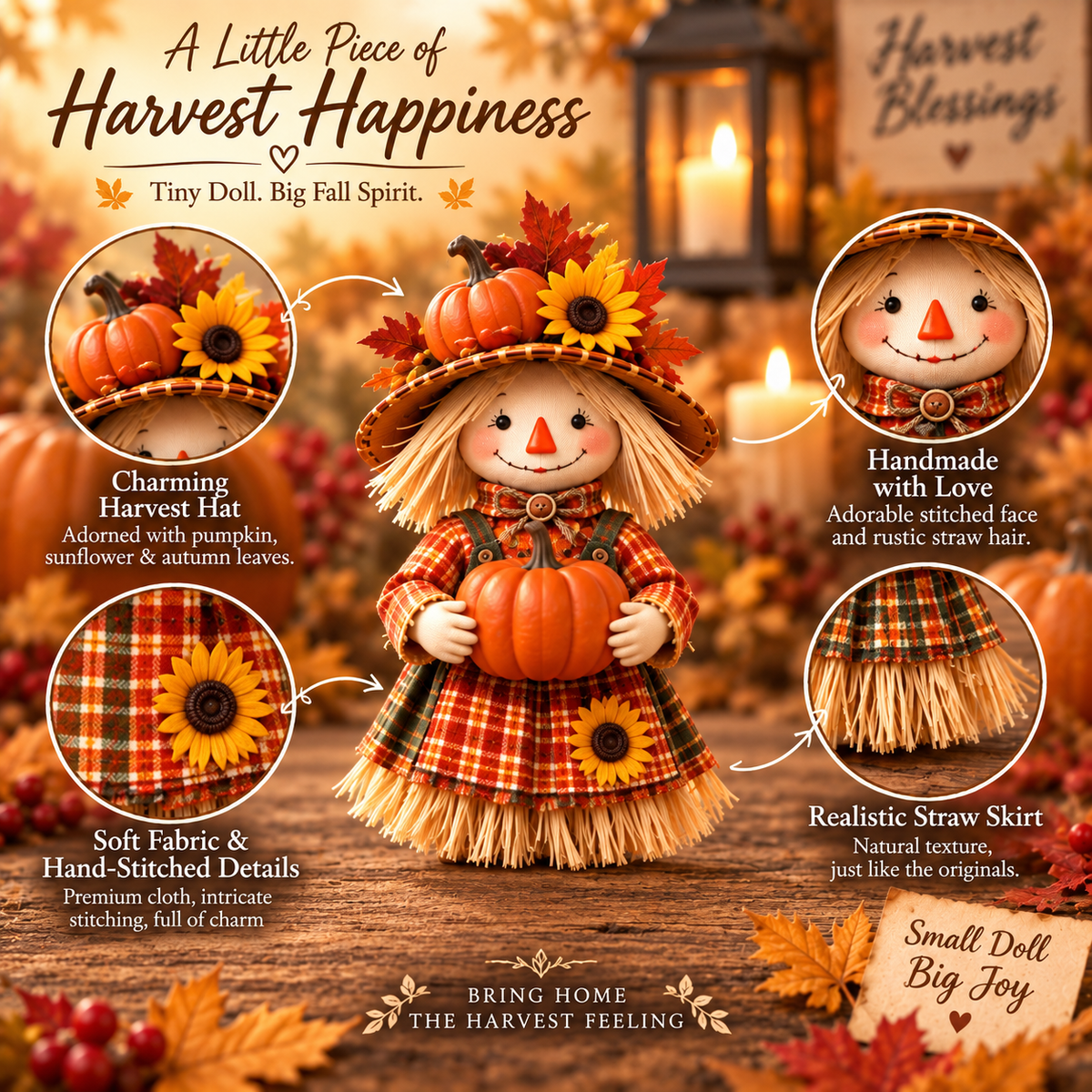 🔥🍂Autumn Harvest Little Friends Blind Box – 24 Mini Scarecrow Collectibles for Cozy Fall Days