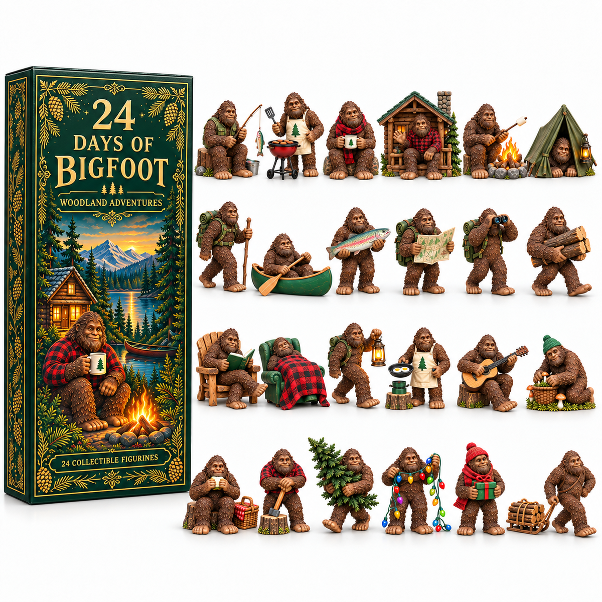 24 Days of Bigfoot – Woodland Adventures Advent Calendar with 24 Collectible Figurines