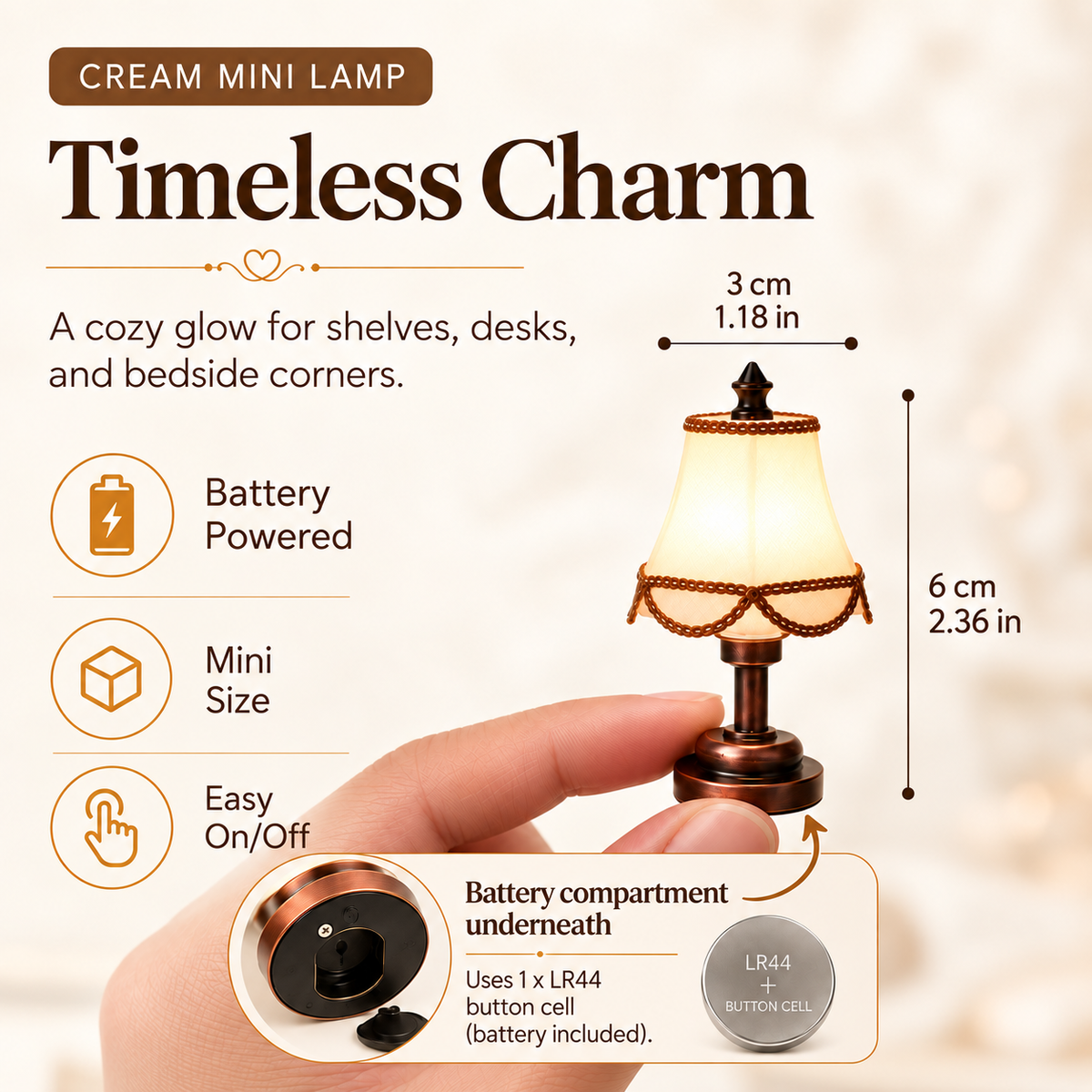 TaleGlow™ Mini Vintage Lamp — A Cozy Touch for Your Bookshelf