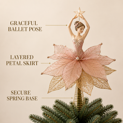 💃🌸Bailarina de Pétalos Estrellados para la Punta del Árbol de Navidad