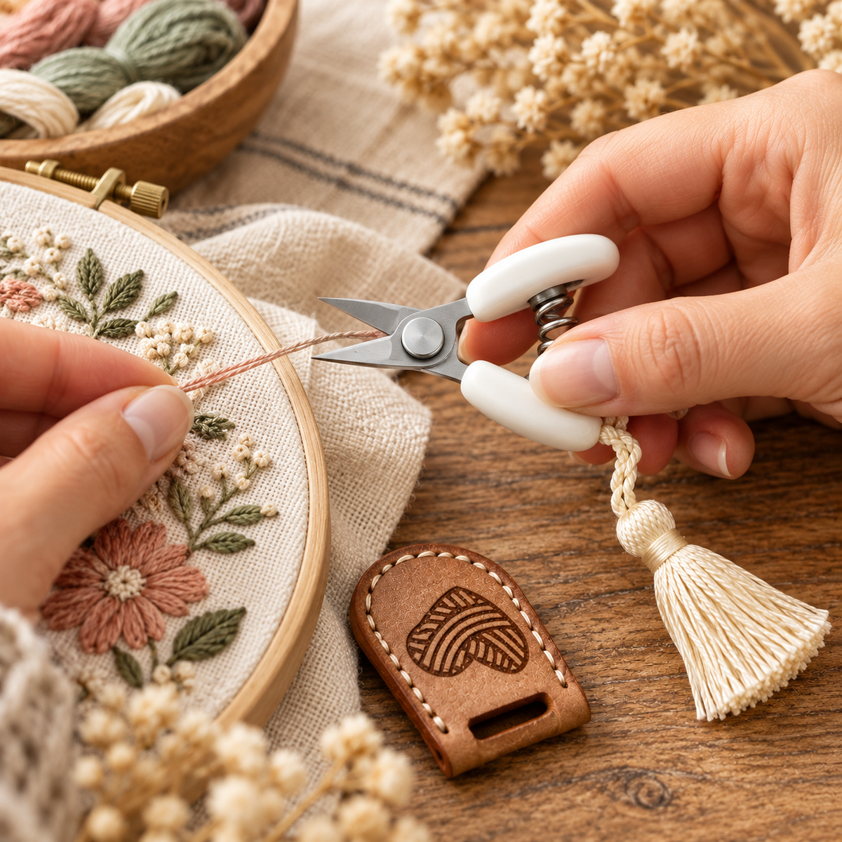 Stitch & Snip™ Vintage Mini Craft Scissors with Protective Cover & Storage Tin