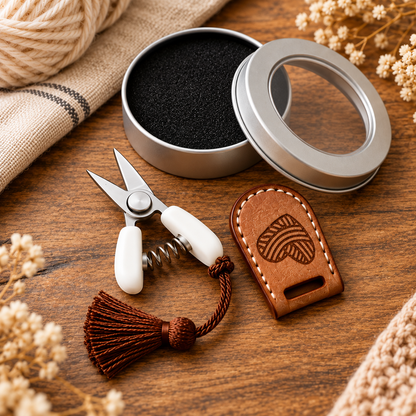 Stitch & Snip™ Vintage Mini Craft Scissors with Protective Cover & Storage Tin