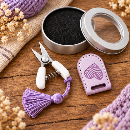 Stitch & Snip™ Vintage Mini Craft Scissors with Protective Cover & Storage Tin
