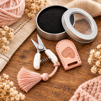 Stitch & Snip™ Vintage Mini Craft Scissors with Protective Cover & Storage Tin