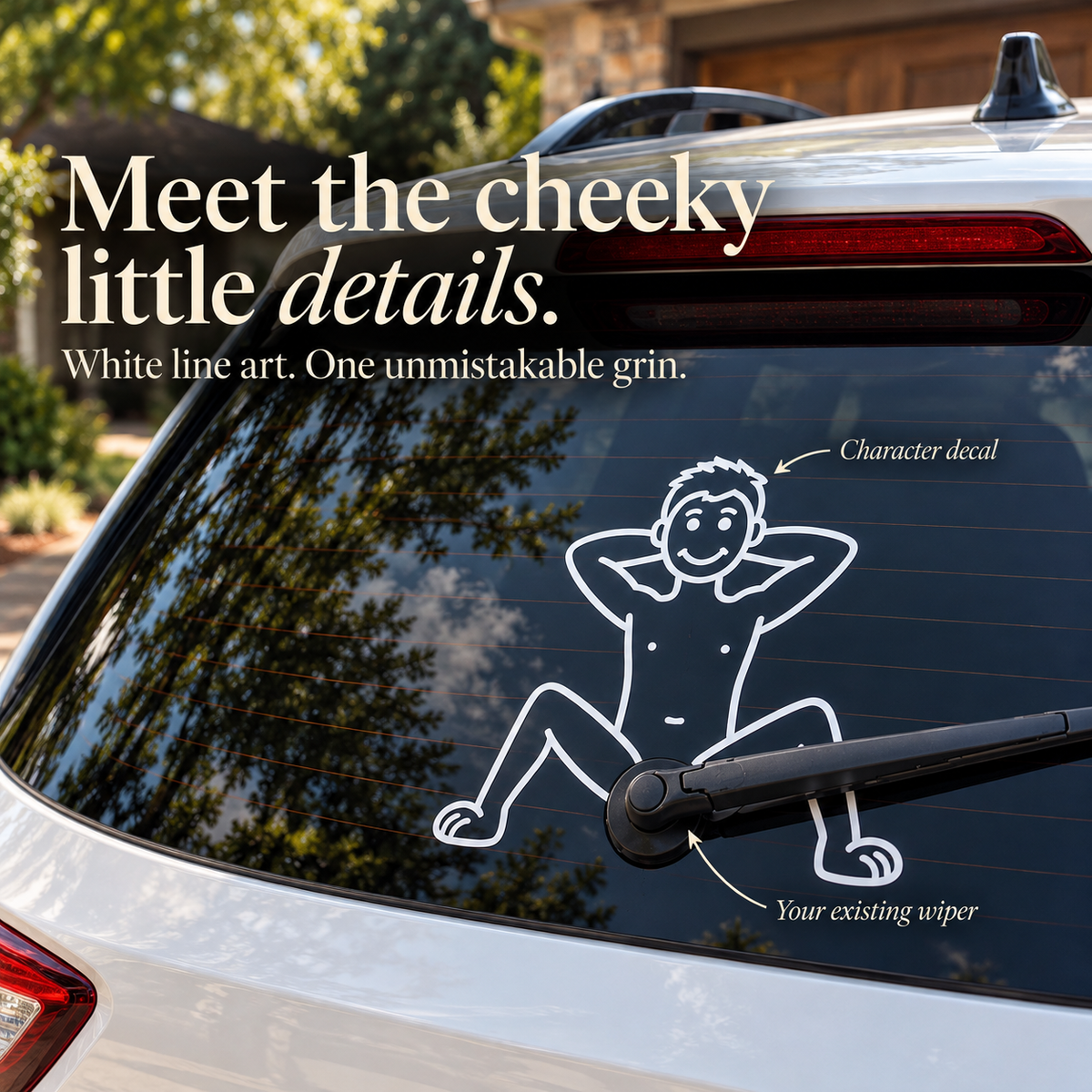 Funny Rear Window Wiper Decal