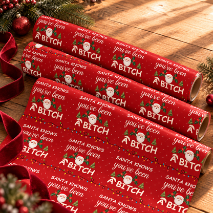 Santa Knows — Cheeky Christmas Wrapping Paper
