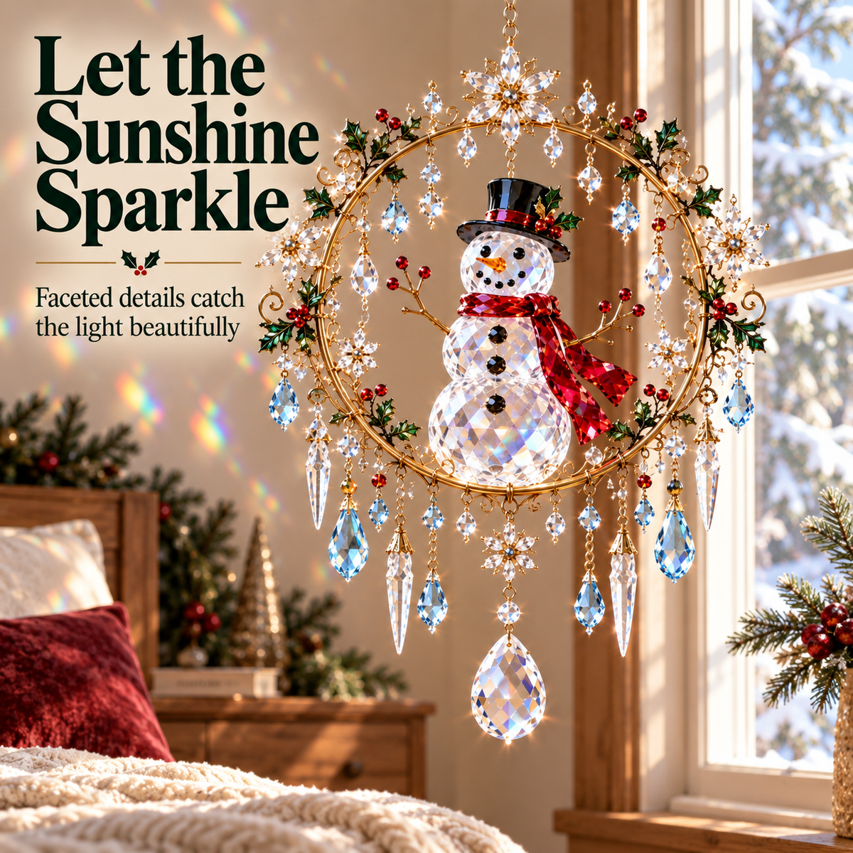 ✨🎄 Christmas Sparkle Suncatcher – Hanging Window Décor | 5 Festive Designs