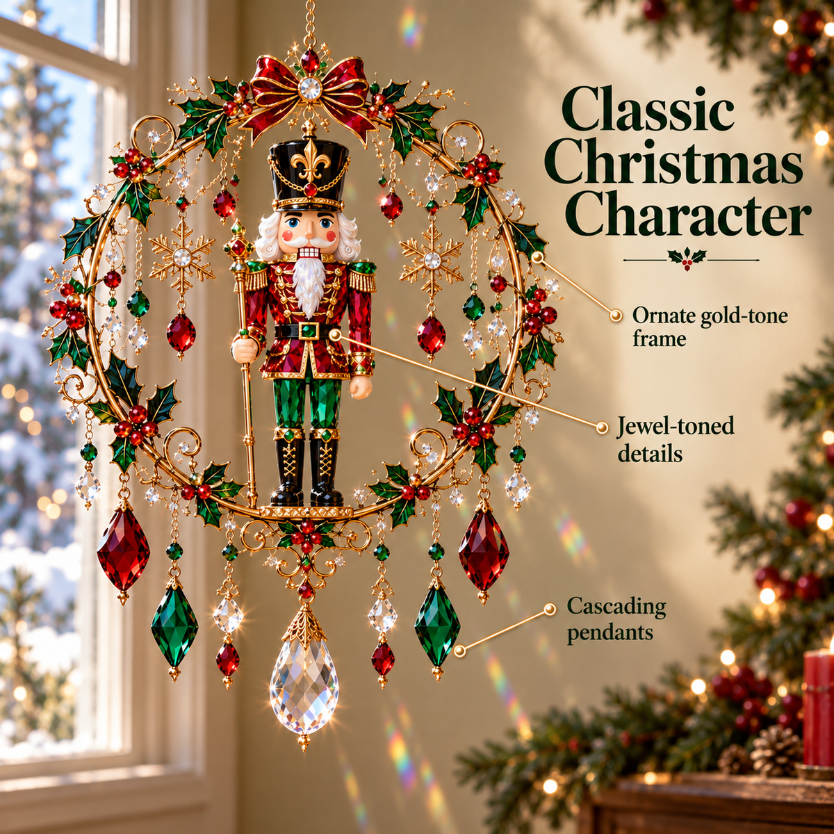 ✨🎄 Christmas Sparkle Suncatcher – Hanging Window Décor | 5 Festive Designs