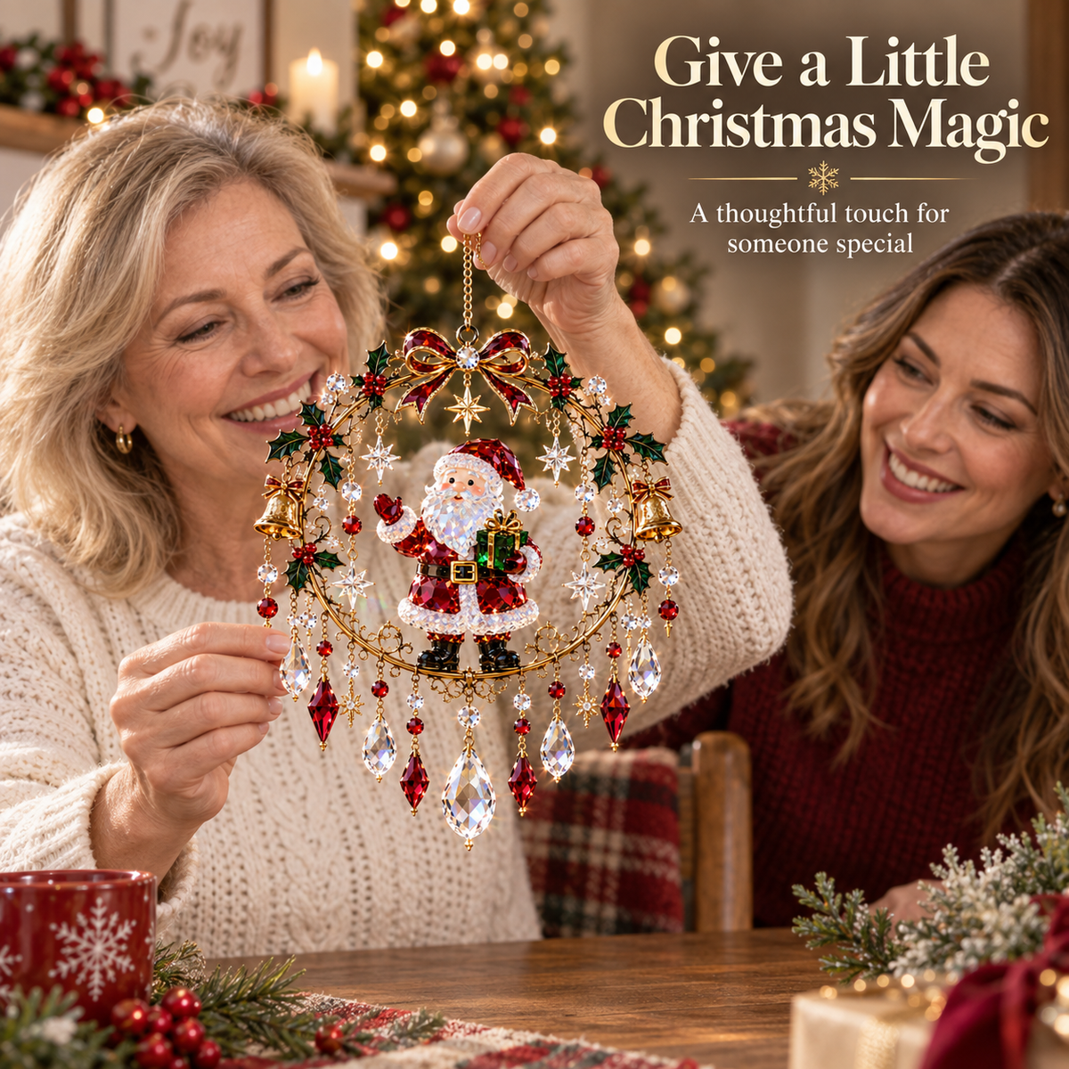 ✨🎄 Christmas Sparkle Suncatcher – Hanging Window Décor | 5 Festive Designs