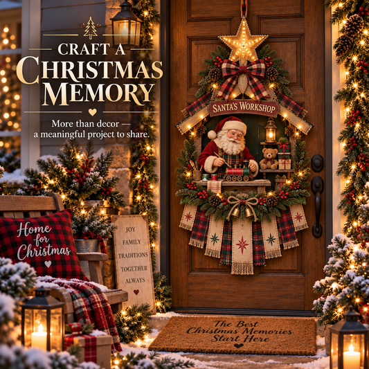 ✨🎅 DIY Light-Up Christmas Door Hanger Kit – 4 Festive Designs