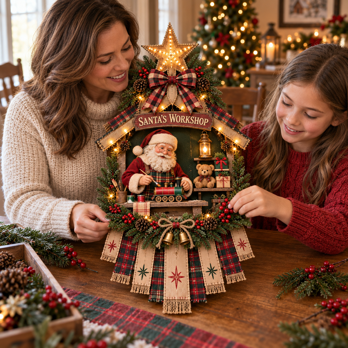 ✨🎅 DIY Light-Up Christmas Door Hanger Kit – 4 Festive Designs