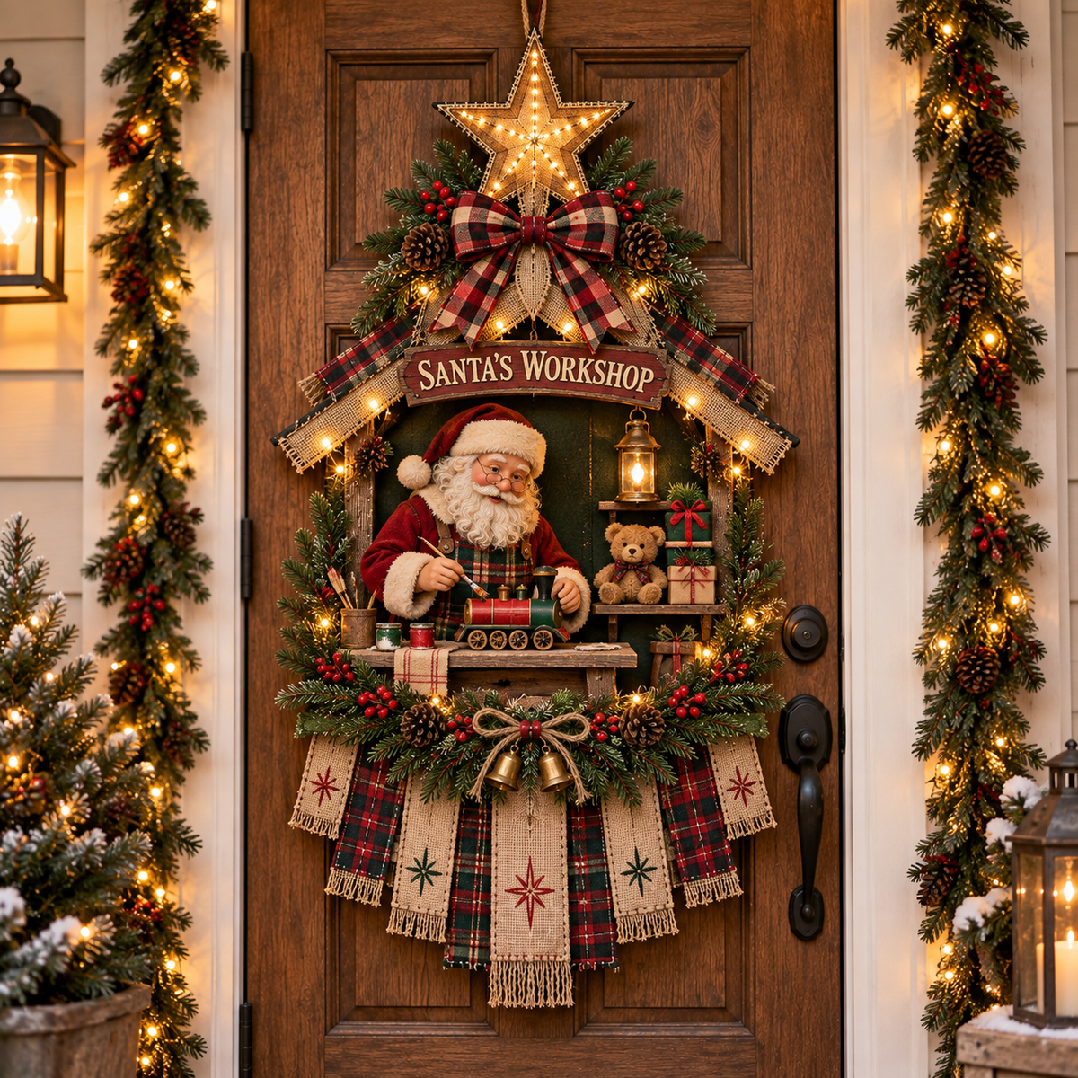 ✨🎅 DIY Light-Up Christmas Door Hanger Kit – 4 Festive Designs