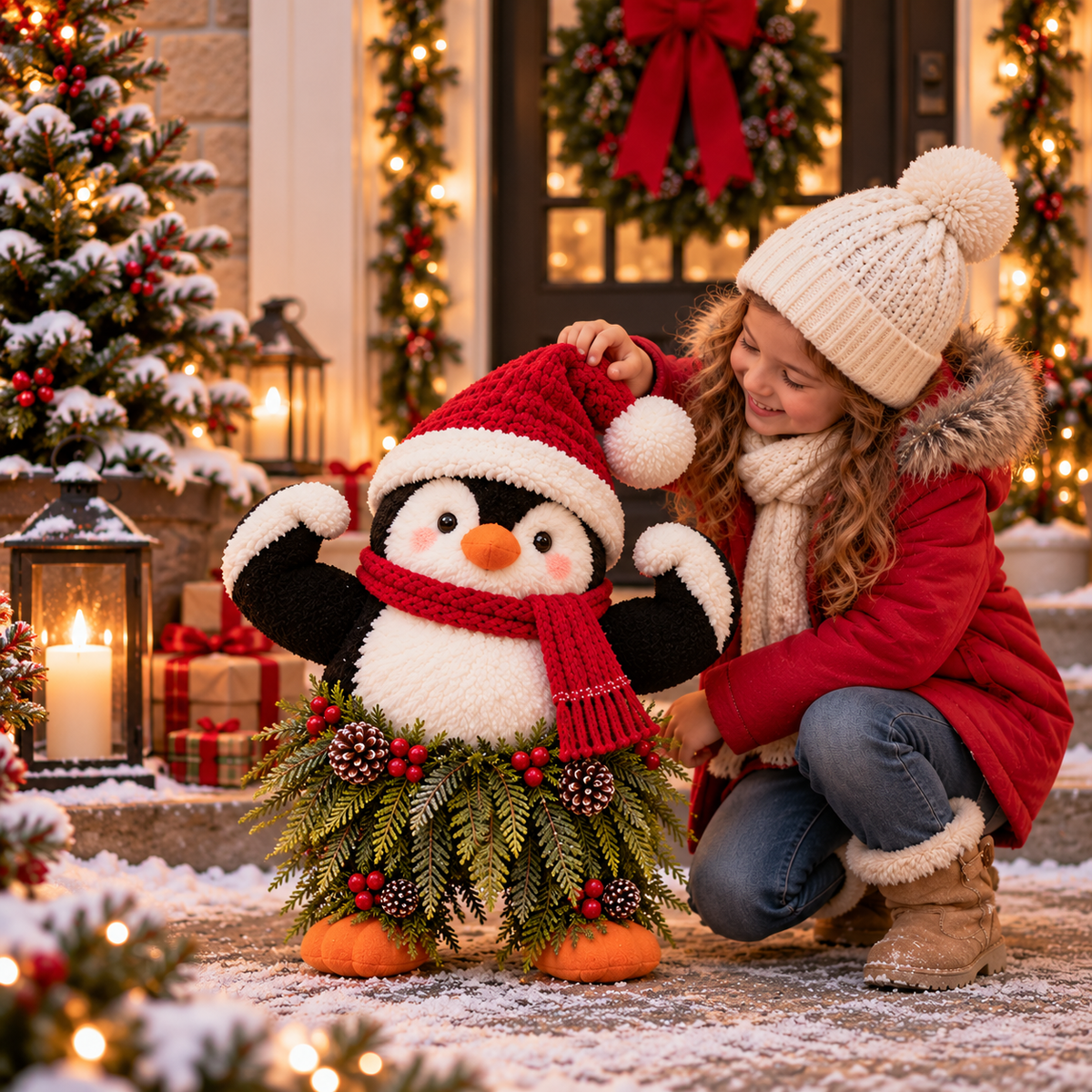 🔥🥰Jolly Waddle™ – Christmas Welcome Penguin Decorations