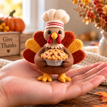 🔥🦃Whimsical Felt Turkey Ornament