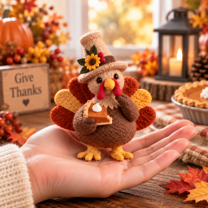 🔥🦃Whimsical Felt Turkey Ornament