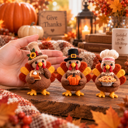 🔥🦃Whimsical Felt Turkey Ornament
