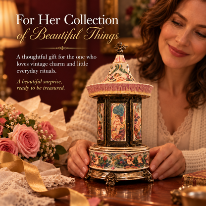 Vintage Lipstick Carousel Music Box