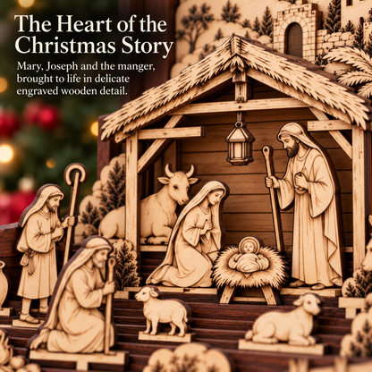 🔥🙏The Bethlehem Storybook — Wooden Nativity Scene Puzzle