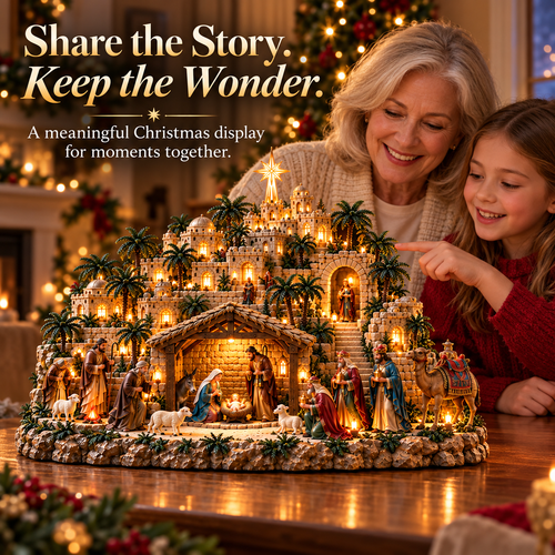 ✨ Remember the Night That Changed Everything! — The Holy Night of Bethlehem Illuminated Nativity Village