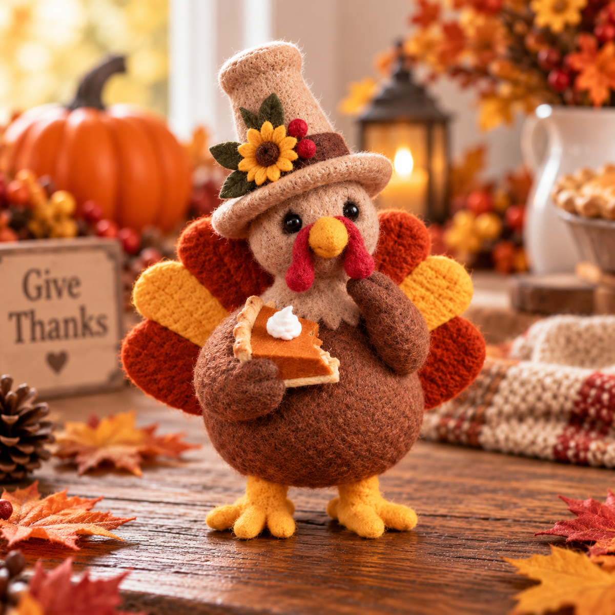 🔥🦃Whimsical Felt Turkey Ornament