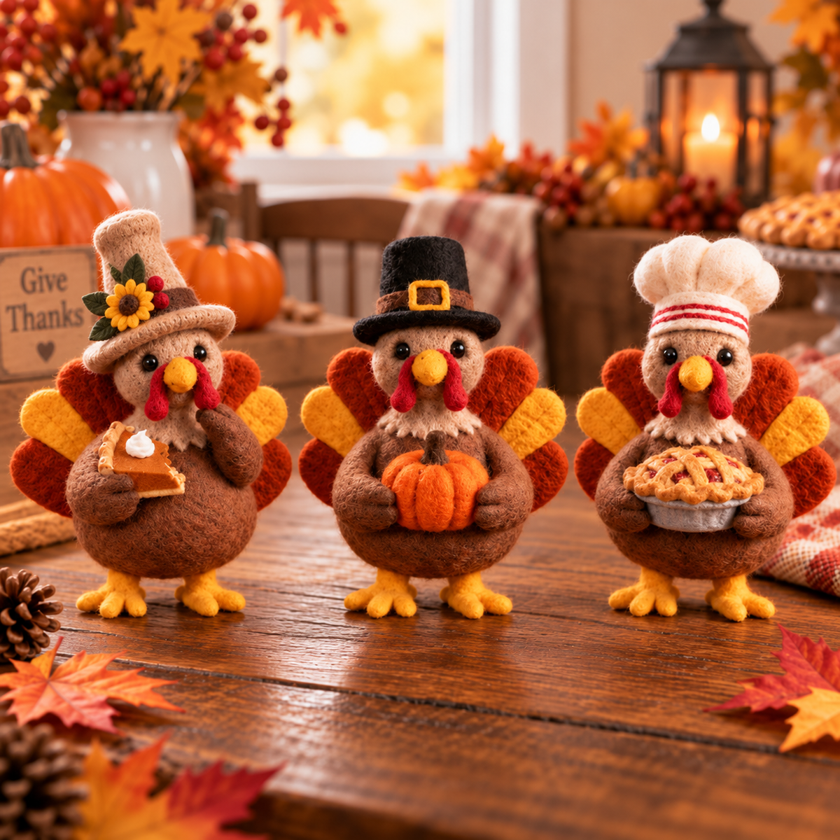 🔥🦃Whimsical Felt Turkey Ornament