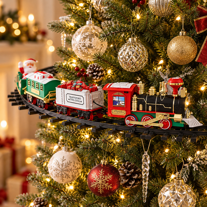 🎄 Magical Christmas Tree Train Set 🚂 – Lights, Sounds & Steam | 2-in-1 Holiday Décor & Kids' Toy
