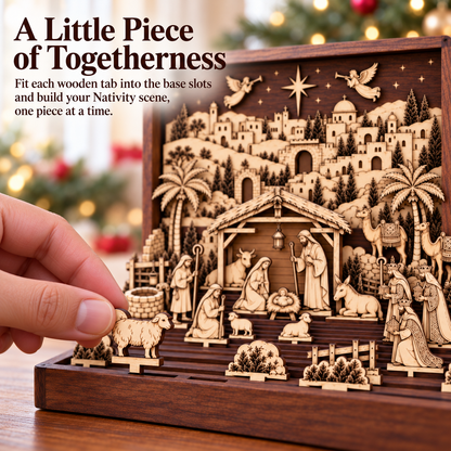 🔥🙏The Bethlehem Storybook — Wooden Nativity Scene Puzzle