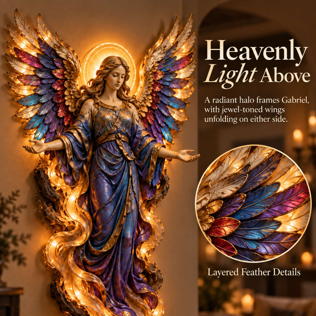 ✝️ Heavenly Radiance™ Lighted Angel Wall Sculpture ✨