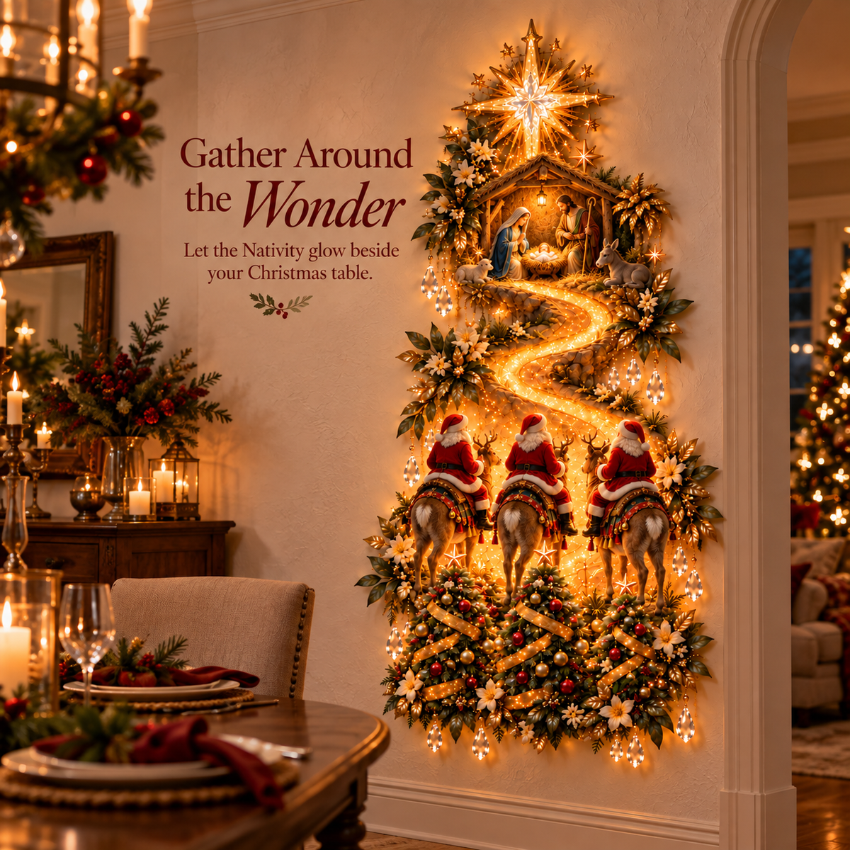🌟 Journey to Bethlehem – Lighted Christmas Wall Sculpture 🎄